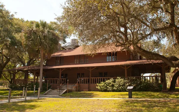 The lodge at Camp Helen State Park