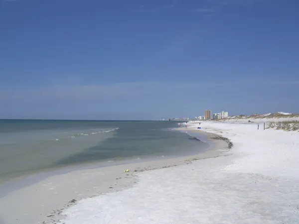 White-sand Gulf beach at St. Andrews State Park