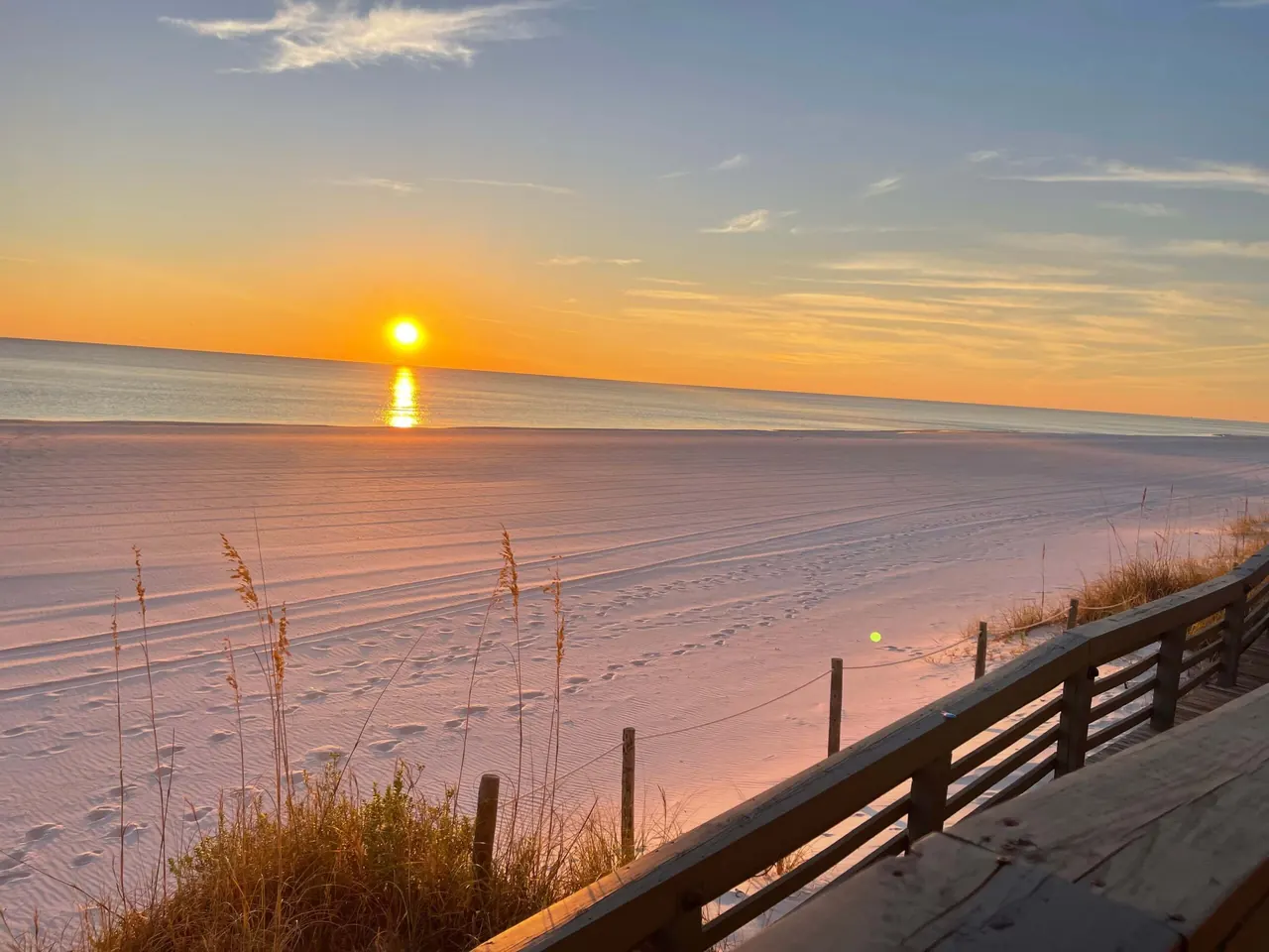 Sunset over the Gulf of Mexico from the dune walkway at Gulf Crest