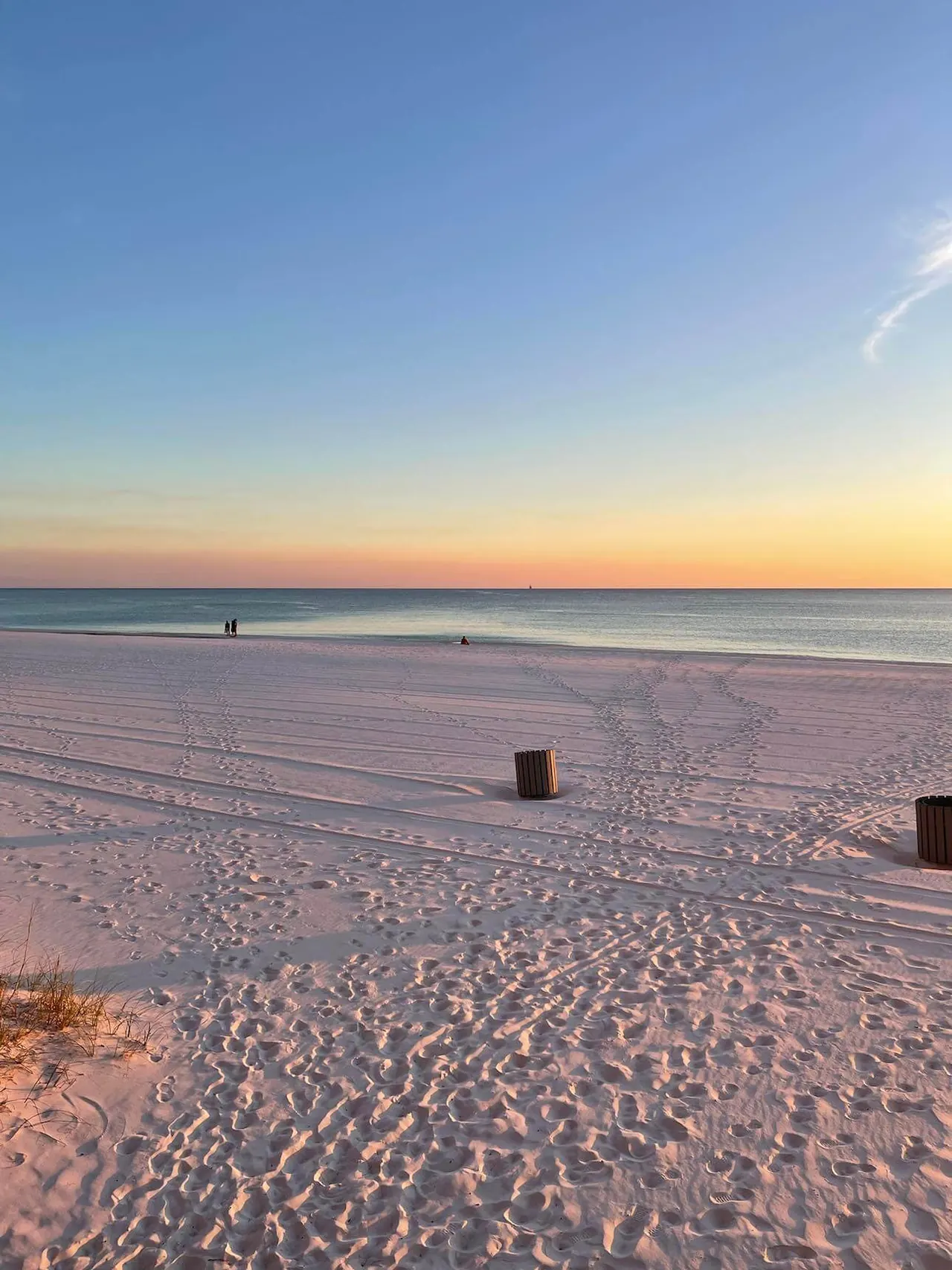 The beautiful sunset behind Gulf Crest Condominiums