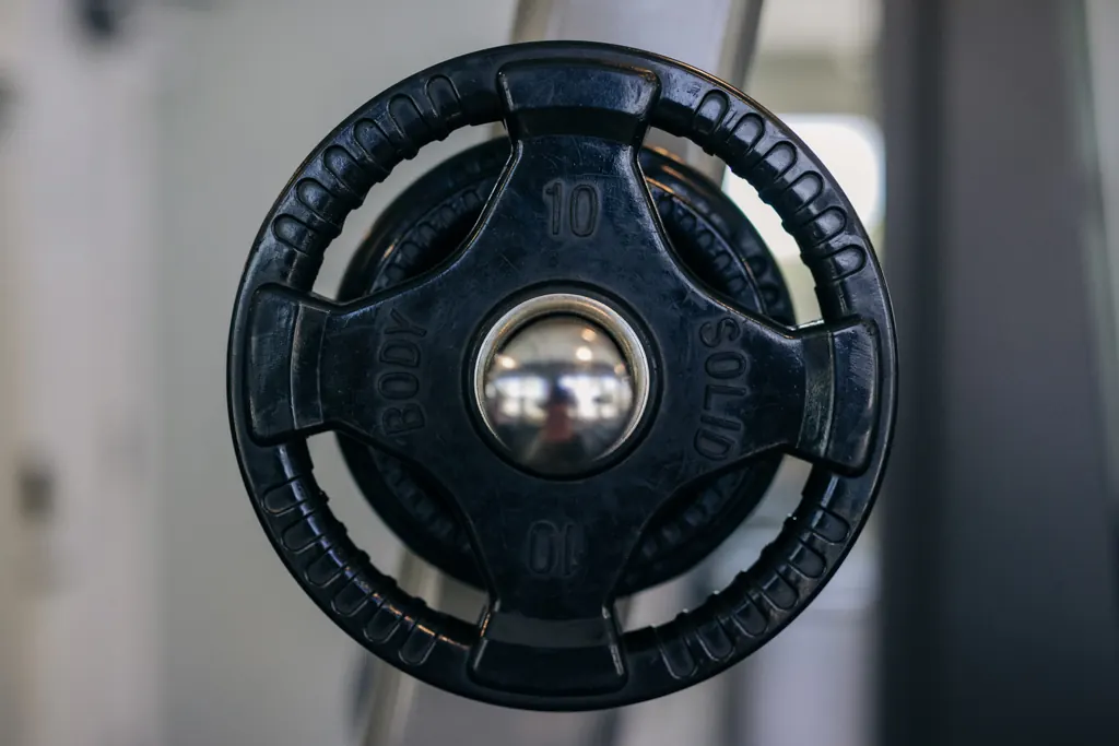Close-up of a weight plate